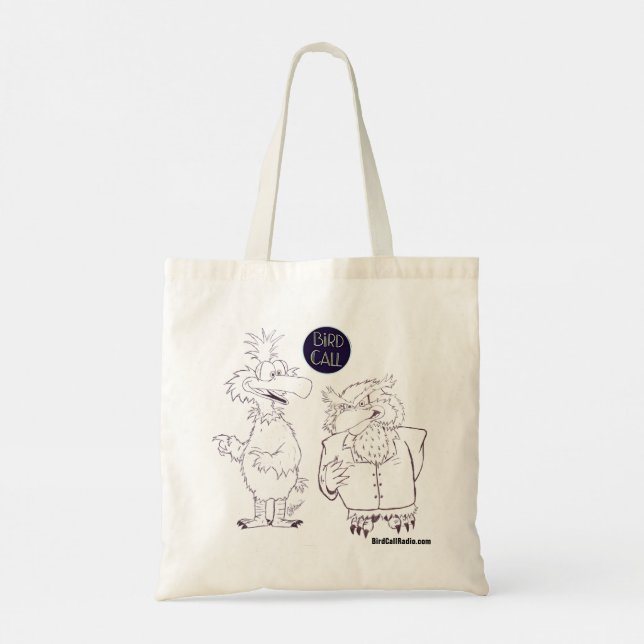 Fågelanrop Sketch Tote Bag Tygkasse (Baksida)