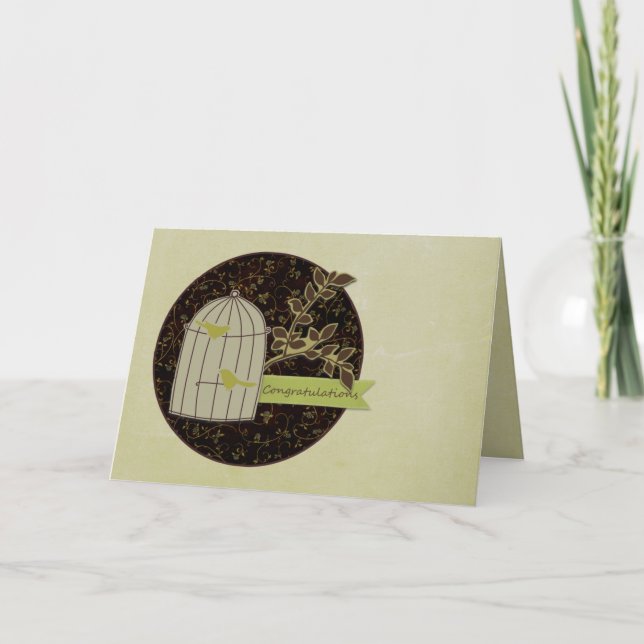 Fågelanteckningskort för Grattisar Kort (Framsida)