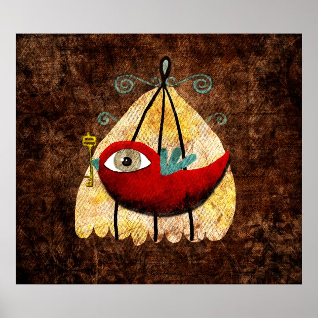 Fågelavtryck och hemlig nyckel-avtryck poster (Framsidan)