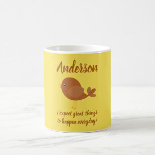 Fågelbada Fågel Positive Satt Kaffemugg