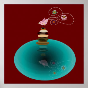 Fågelbalansakt Poster