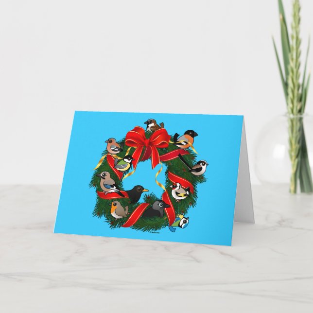 Fågelbar europeisk Garden Birds-årsjud Helgkort (Framsida)