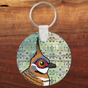 Fågelbar Spinifex Pigeon-Tecknad Bird Nyckelring