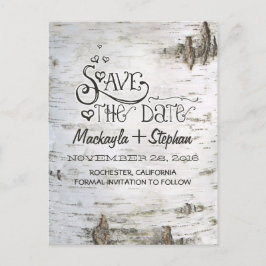 Fågelbark, rustik land spara vykort för datum