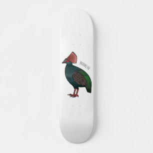 Fågelbeläggning med tecknad mini skateboard bräda 18,5 cm