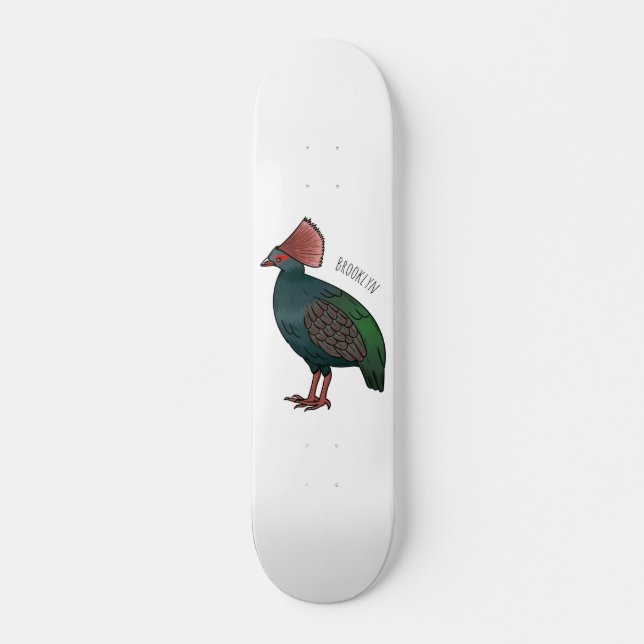 Fågelbeläggning med tecknad mini skateboard bräda 18,5 cm (Framsida)