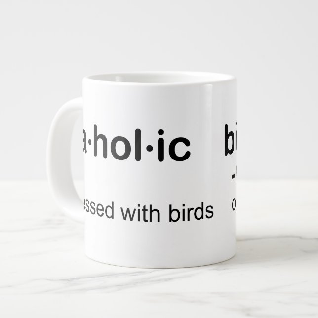 fågelberoende birdaholic jumbo mugg (Framsida vänster)