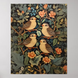 Fågelbeståndet i fyra kute Baby Poster