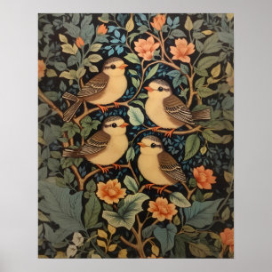 Fågelbeståndet i fyra kute Baby Poster