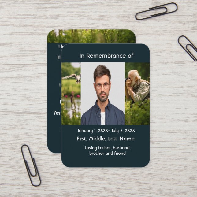 Fågelbevakning av minoriellt fickkort visitkort (Fram/Back In Situ)