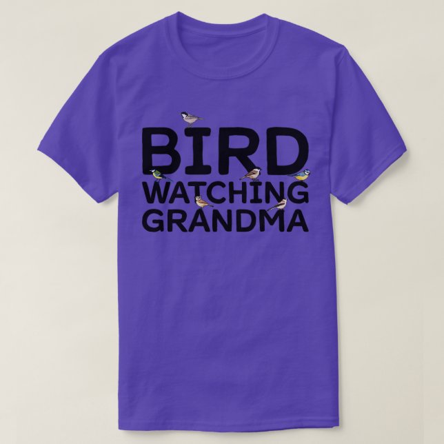 Fågelbevakning Farmor Fågelskådning Birding T Shirt (Design framsida)
