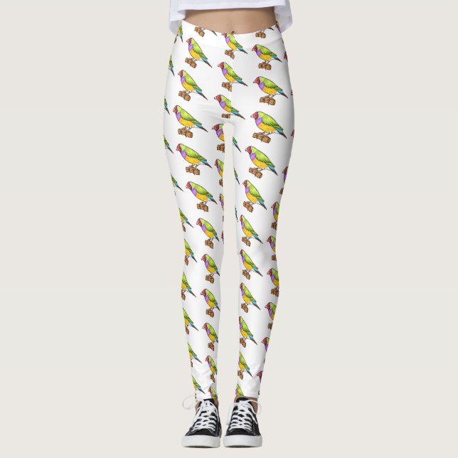 Fågelbild för tecknad av finkfåglar leggings (Framsida)