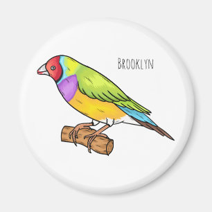 Fågelbild för tecknad av finkfåglar magnet
