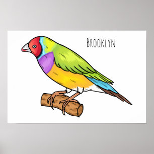 Fågelbild för tecknad av finkfåglar poster