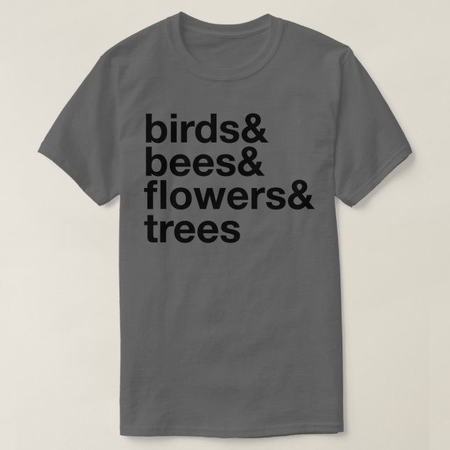 Fågelbin Flowers Träd T Shirt (Design framsida)