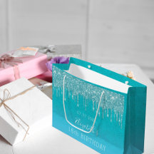 Fågelblådroppar, glitter, monogram