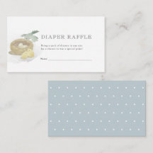 Fågelblått barnskor Diaper Raffle Biljett