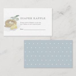 Fågelblått barnskor Diaper Raffle Biljett Tilläggskort