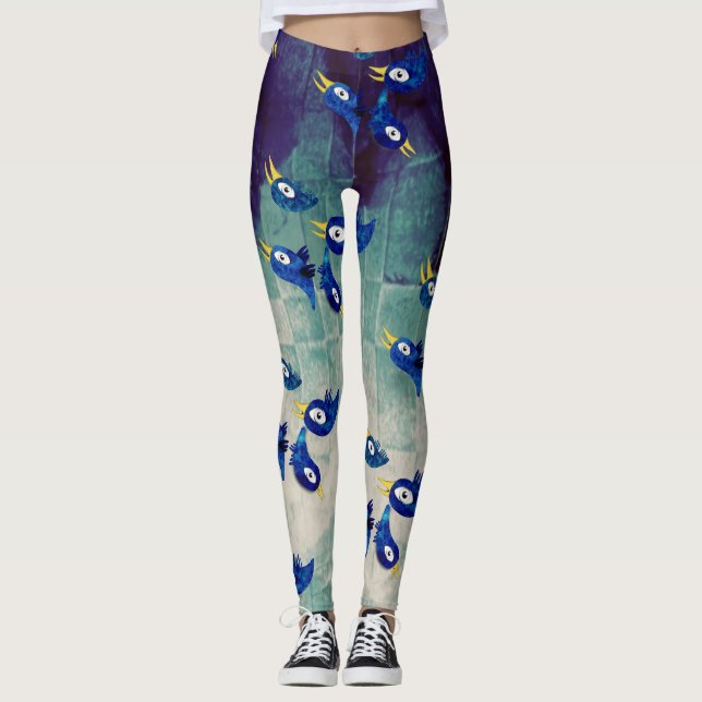 Fågelblått Leggings (Framsida)