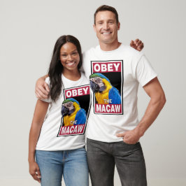 Fågelblått och Gult Macaw - fågelkonst T Shirt