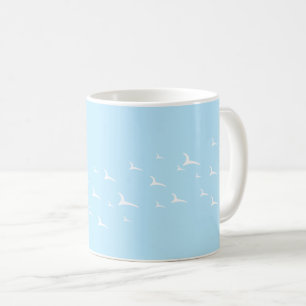 Fågelblått vitt mönster kaffemugg