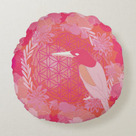 Fågelblomma i livet rund kudde