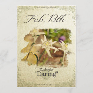 Fågelblommor den 13 februari "Edelweiss" Kort