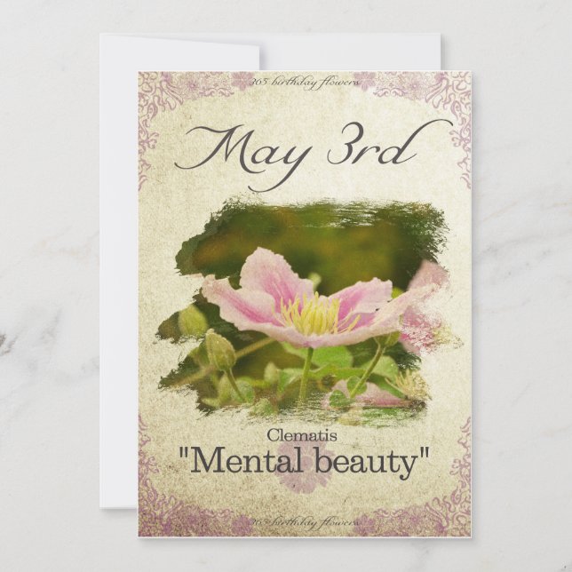 Fågelblommor den 3 maj kort (Framsida)