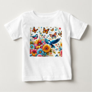 Fågelblommor Mall Cute T Shirt