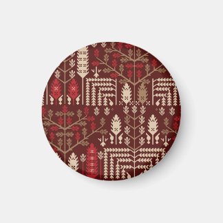 Fågelblommor Mörk blått Mönster Magnet