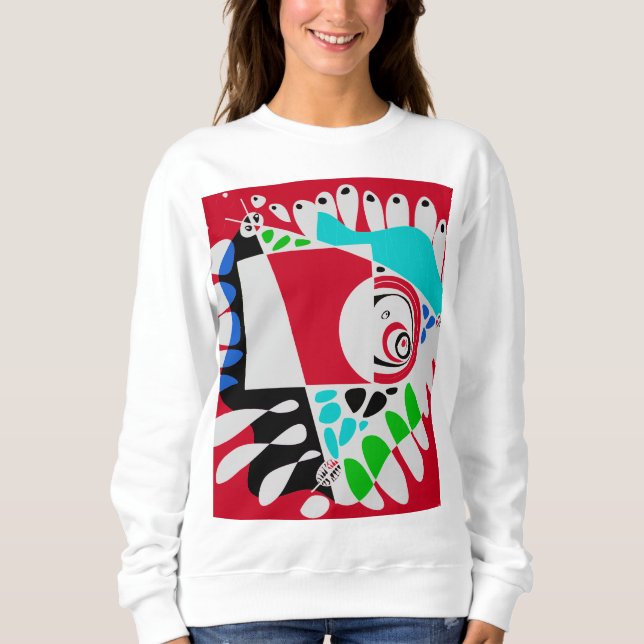 Fågelbo - Crimson Red Grått T Shirt (Framsida)