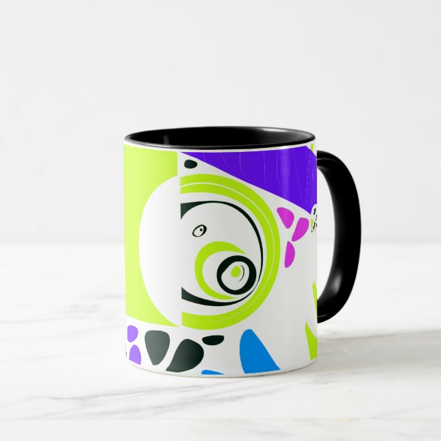 Fågelbo - Lime Green White Mugg (Framsida höger)