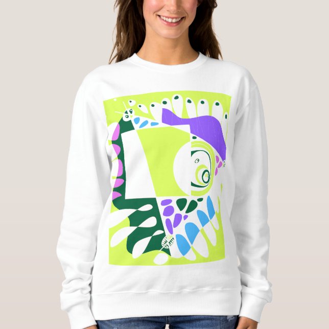 Fågelbo - Pastel Grönt White Dekorativ kudde T Shirt (Framsida)