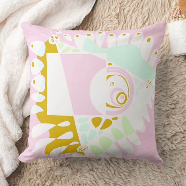 Fågelbo - Pastel Rosa White Kudde (Filt)