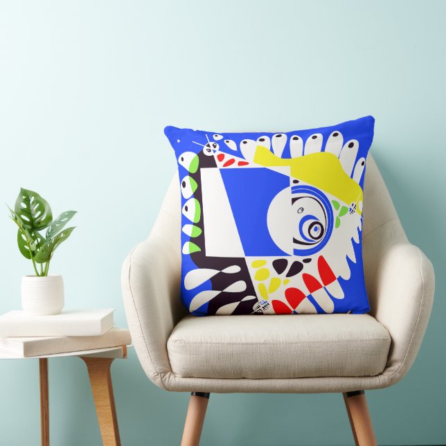 Fågelbo - Royal Blue White Kudde (Stol)