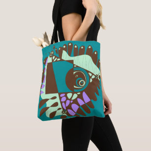 Fågelbo - Teal Grönt Chocolate Brown Tygkasse