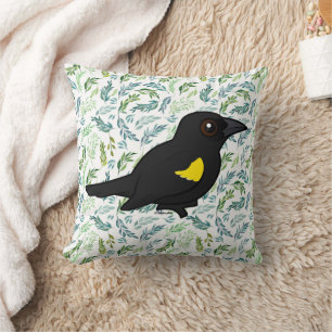 Fågelbodd Blackbird med Gult Kudde