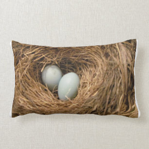 Fågelboet med Robins ägg kudder Lumbarkudde