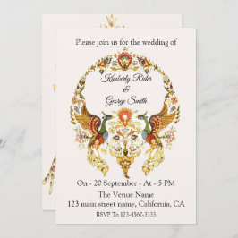 Fågelbröllopsinbjudningarnas vackra andedräkt inbjudningar