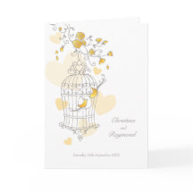 Fågelbur svag gulgrå bröllopsceremoni program