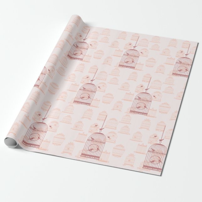 Fågelburar Presentpapper (Utrullad)