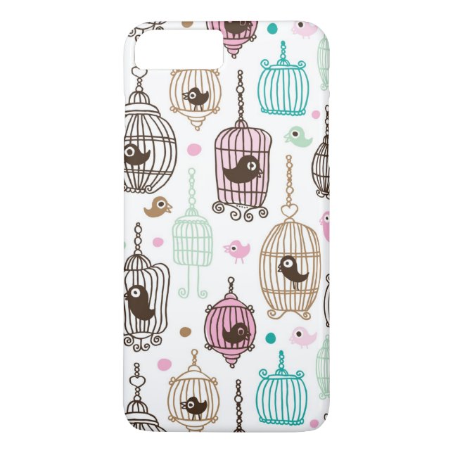 fågelburkärlek lurar bakgrundsmönster Case-Mate iPhone skal (Baksida)