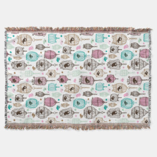 fågelburkärlek lurar bakgrundsmönster mysfilt