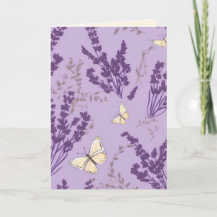 Fågeldag Butterflies med Lavender Kort
