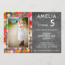 Fågeldag för barn i kalkplattan för färgfläckar inbjudningar