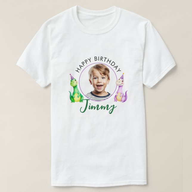 Fågeldag för färgen Trex Kids - foto T Shirt (Design framsida)