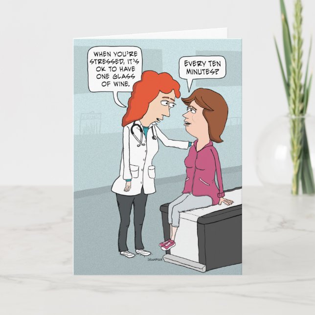 Fågeldag för Funny Doktor Vin Kort (Framsida)