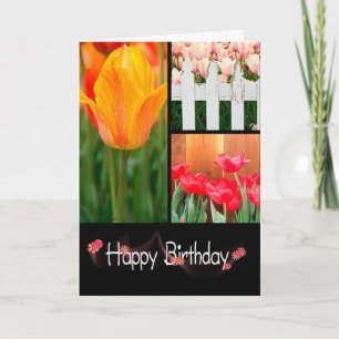 Fågeldag Tulip Collage Kort