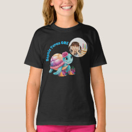 Fågeldagen för Cute Whimsical Blommigt Sea Turtle T Shirt