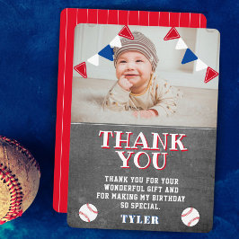 Fågeldagen i Cute Baseball Chalkboard Kids Photo B Tack Kort